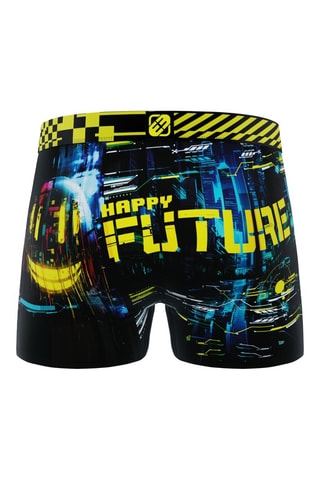 4 boxers Glitchy Pop - Noir, jaune et bleu