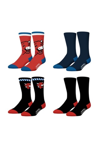 4 paires de chaussettes La Vache qui rit - Noir, rouge et bleu
