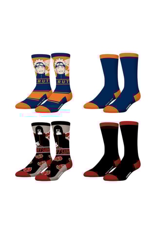 4 paires de chaussettes Naruto et Akatsuki Naruto Shippuden - Bleu marine et noir