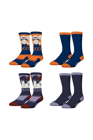 4 paires de chaussettes Naruto Shippuden - Orange et bleu