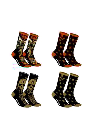 4 paires de chaussettes Freegun Hyraw - Noir et orange