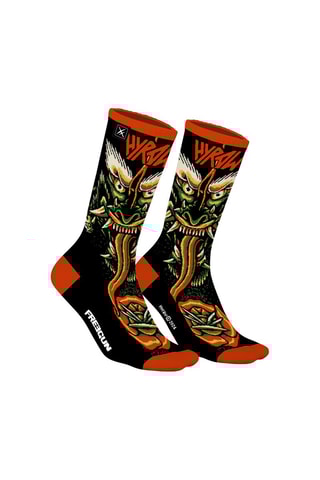 4 paires de chaussettes Freegun Hyraw - Noir et orange