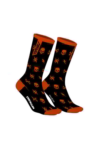 4 paires de chaussettes Freegun Hyraw - Noir et orange
