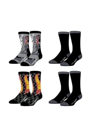 4 paires de chaussettes garçon Hot Wheels - Noir, gris et rouge