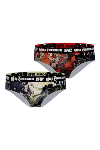 2 culottes Freegun Panther Tiger - Rouge et noir
