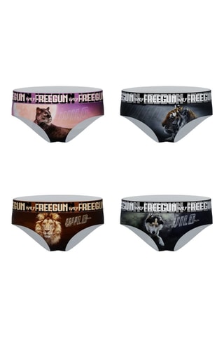 4 culottes Wild Animals - Marron et noir