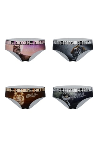4 culottes Wild Animals - Violet et noir