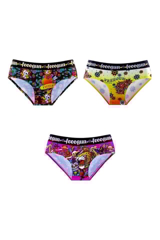 3 culottes Hardy Tatoo - Rose et jaune