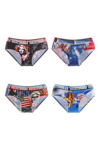 4 culottes Pop Art - Rouge, bleu cobalt et noir