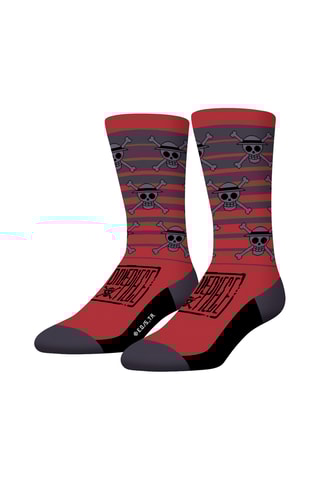 4 paires de chaussettes Luffy One Piece - Rouge et noir