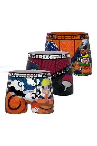 3 boxers Naruto Shippuden - Orange et rouge