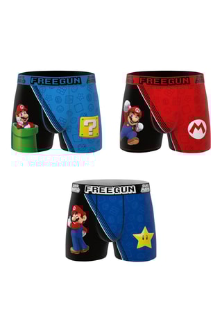 3 boxers Super Mario - Bleu