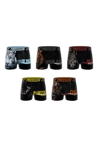 5 boxers Wild Life - Noir