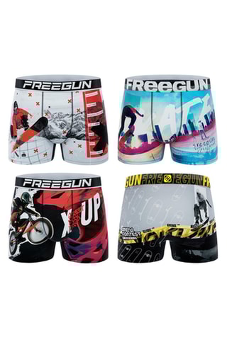 4 boxers Extremes Sports - Blanc et rouge
