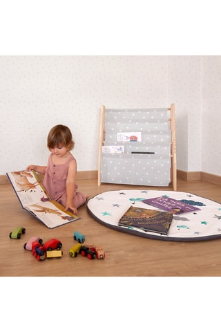 Bibliothèque en bois de hêtre Montessori Cloé - Naturel et gris