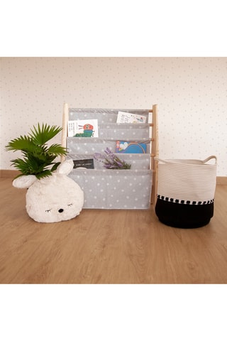 Bibliothèque en bois de hêtre Montessori Cloé - Naturel et gris