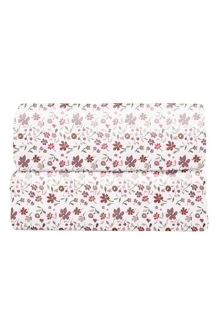 2 langes Garnet Liberty Lulu -  Blanc et rose -120 x 120 cm