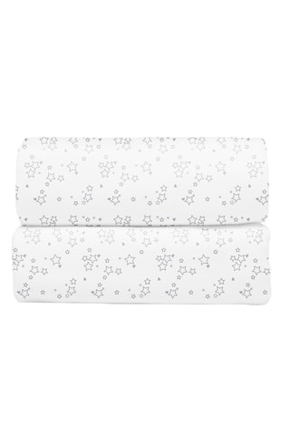 2 langes Carina Lulu - Blanc et gris - 120 x 120 cm