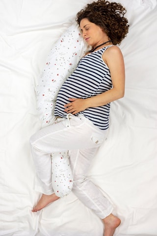 Coussin d'allaitement Joli môme - Gris et blanc - 145 x 25 cm