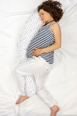 Coussin d'allaitement Allover cour - Gris et blanc - 145 x 25 cm