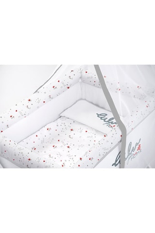 Mini berceau et parure Jolie Mome - Blanc et gris