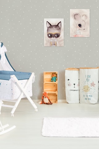 Mini berceau et parure Little Prince - Blanc et bleu