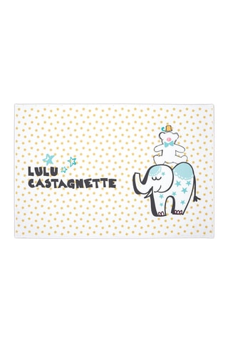 Tapis Circus Lulu - 110 x 150 cm - Ocre et bleu