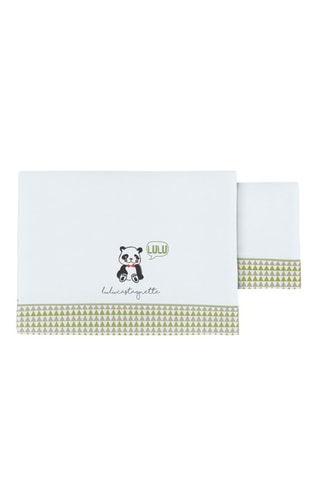 Parure de lit Kimbo et Lulu - Blanc et vert