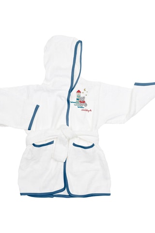 Peignoir Apolo - Blanc et bleu