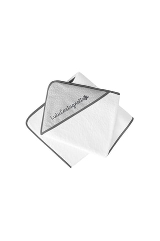 Sortie de bain All over Jasmine Lulu - Blanc et gris - 100 x 100 cm