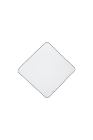 Sortie de bain et gant de toilette Poétik oso lulu - Blanc et gris - 75 x 75 cm