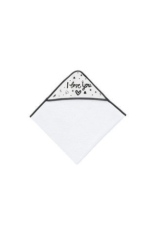 Sortie de bain I love you Lulu - Blanc - 100 x 100 cm