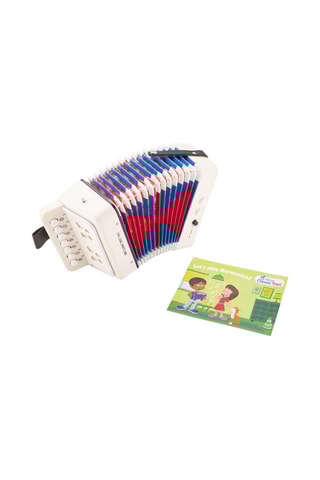 Houten accordeon en muziekboekje - Vanaf 3 Jaar