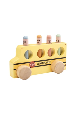 Houten Schoolbus Pop Up - Vanaf 24 Maanden
