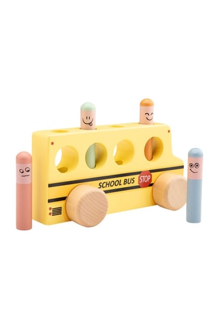 Houten Schoolbus Pop Up - Vanaf 24 Maanden