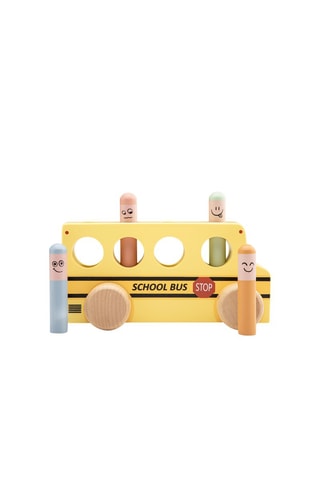Houten Schoolbus Pop Up - Vanaf 24 Maanden