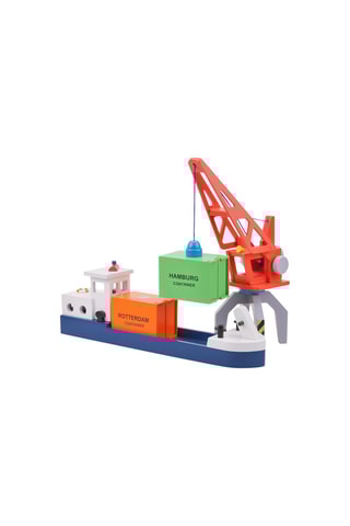 Houten Schip met 2 Containers - Vanaf 3 Jaar