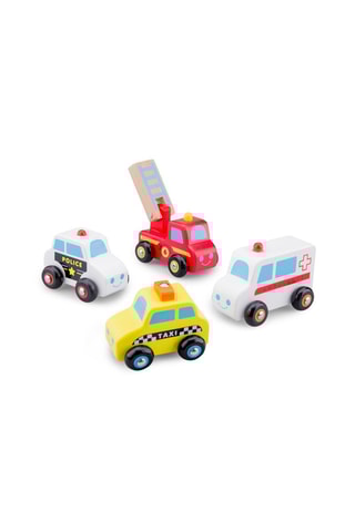 4 Houten Auto’s - Vanaf 18 Maanden
