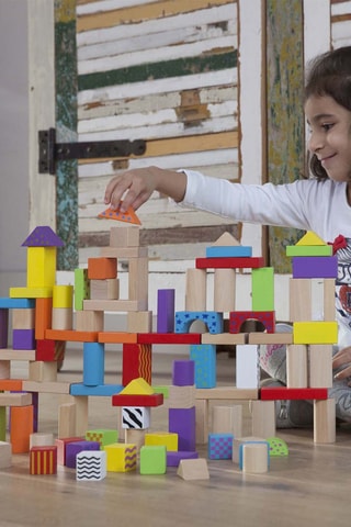 Emmer met Houten Blokken - 100-delig - Vanaf 3 Jaar