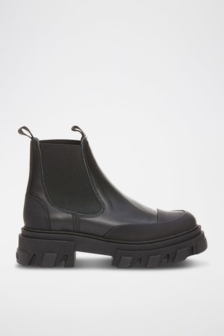 Botins Chelsea em couro de vitelo - Preto