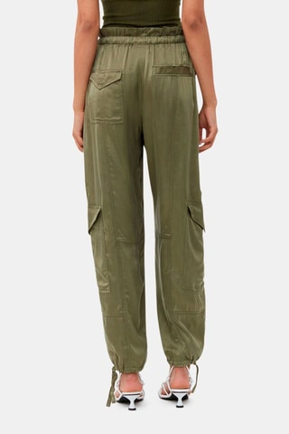 Calças de cintura alta - Verde-claro