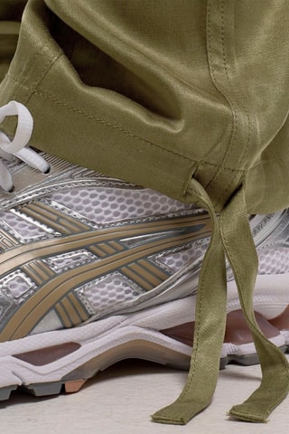 Calças de cintura alta - Verde-claro