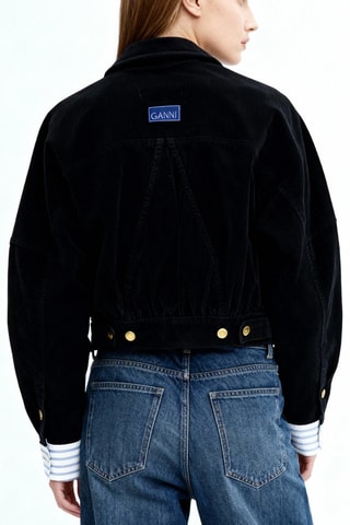 Casaco em veludo em algodão biológico - Azul-escuro