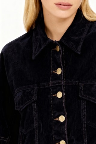Casaco em veludo em algodão biológico - Azul-escuro