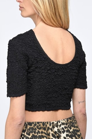 Crop top em algodão biológico - Preto
