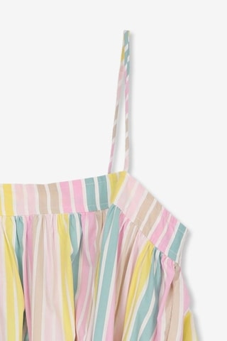 Vestido midi em algodão biológico - Multicor