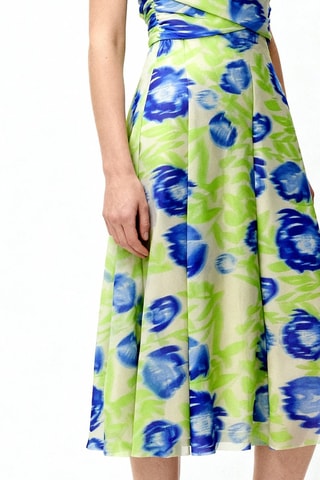Vestido midi - Azul-marinho e verde