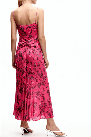 Vestido comprido - Vermelho-framboesa