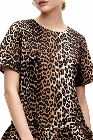 Vestido estilo patinadora em algodão biológico - Castanho e preto