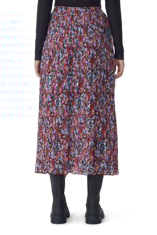 Saia plissada - Vermelho e azul-celeste